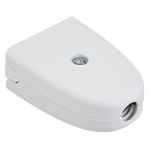 Space-saving electrical socket 2P+T 10/16A 250V white two-way N50523521207