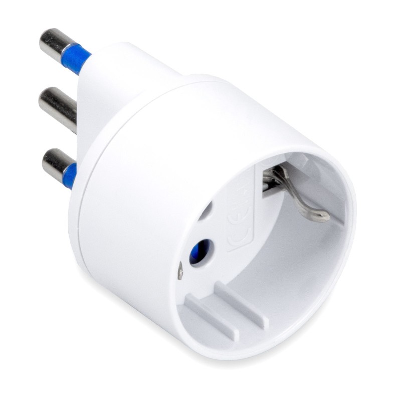 Single adapter S17 plug 2P+T 16A Schuko socket P30 2P+T 16A White N50523521211