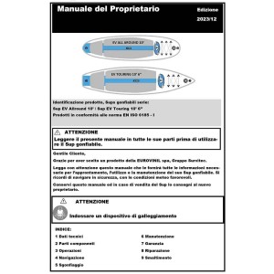 EV Touring 10-6 Inflatable Sup Board Max 180kg 320x83x15cm EV96301981