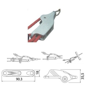 Clam-cleat Strozzascotte volante in lega leggera Scotta 4/8mm OS5625301-28%