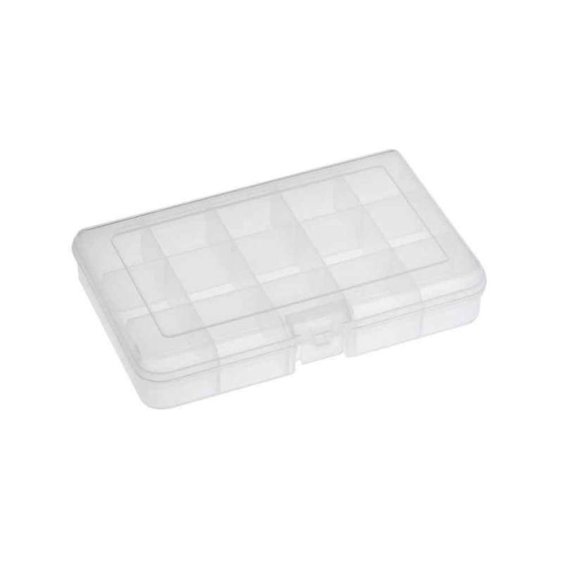 Transparent small parts box with 15 compartments 16x11x3cm N5100314062