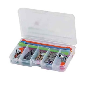 Scatola porta minuterie trasparente con 6 scomparti 16x11x3cm N5100314063-0%