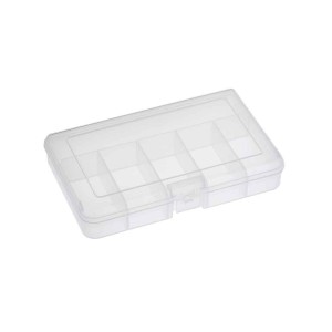 Scatola porta minuterie trasparente con 6 scomparti 16x11x3cm N5100314063-0%