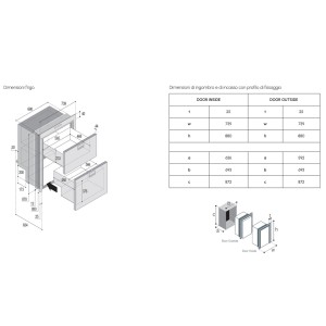 Vitrifrigo DW210 OCX2 DTX IM Drawer fridge-freezer with ICE MAKER 182lt 230V INOX VT16006316