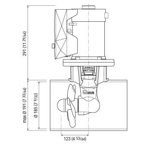 Quick BTQ 185-75 12V Single Propeller DC Thruster 4kW 75kgf