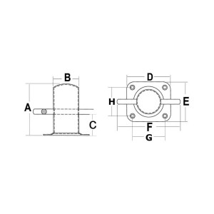 AISI 316 stainless steel Ercole cleat Ø70mm OS4017970