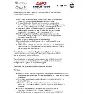 Sogliola 45 Fuel tank with cap CE approved Capacity 38lt N80235003872