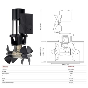 Quick BTQ 300-270 24V 12kW 270kgf Double Propeller DC Thruster