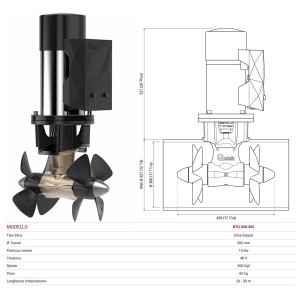 Quick BTQ 300-300 24V Elica di Manovra DC Doppia 15kW 300kgf