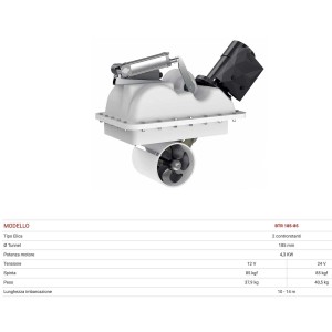 Quick BTR 185-85 12V 4300W 85Kgf Retractable Twin counter rotating prop