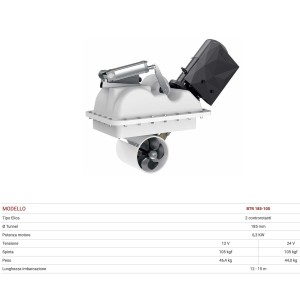 Quick BTR 185-105 24V 6300W 105Kgf Retractable Twin counter rotating prop