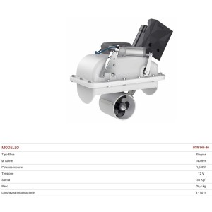 Quick BTR 140-30 Elica di Manovra Retrattile 12V 1500W 30kgf