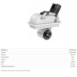 Quick BTR 250-140 Eliche Manovra Retrattile 24V 8kW 140kgf