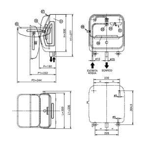 Stainless steel wall mounting sink 375x320mm OS5018870