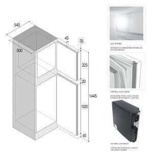 Vitrifrigo C220DP Built-in white Refrigerator 220lt and Freezer 42lt 12/24V VT16004602