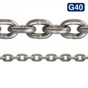 G40 Galvanised steel calibrated chain 8mm 100m for winches