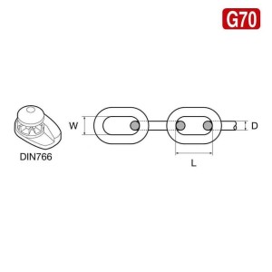 DIN766 G70 Galvanised steel calibrated chain 8mm 100m for winches