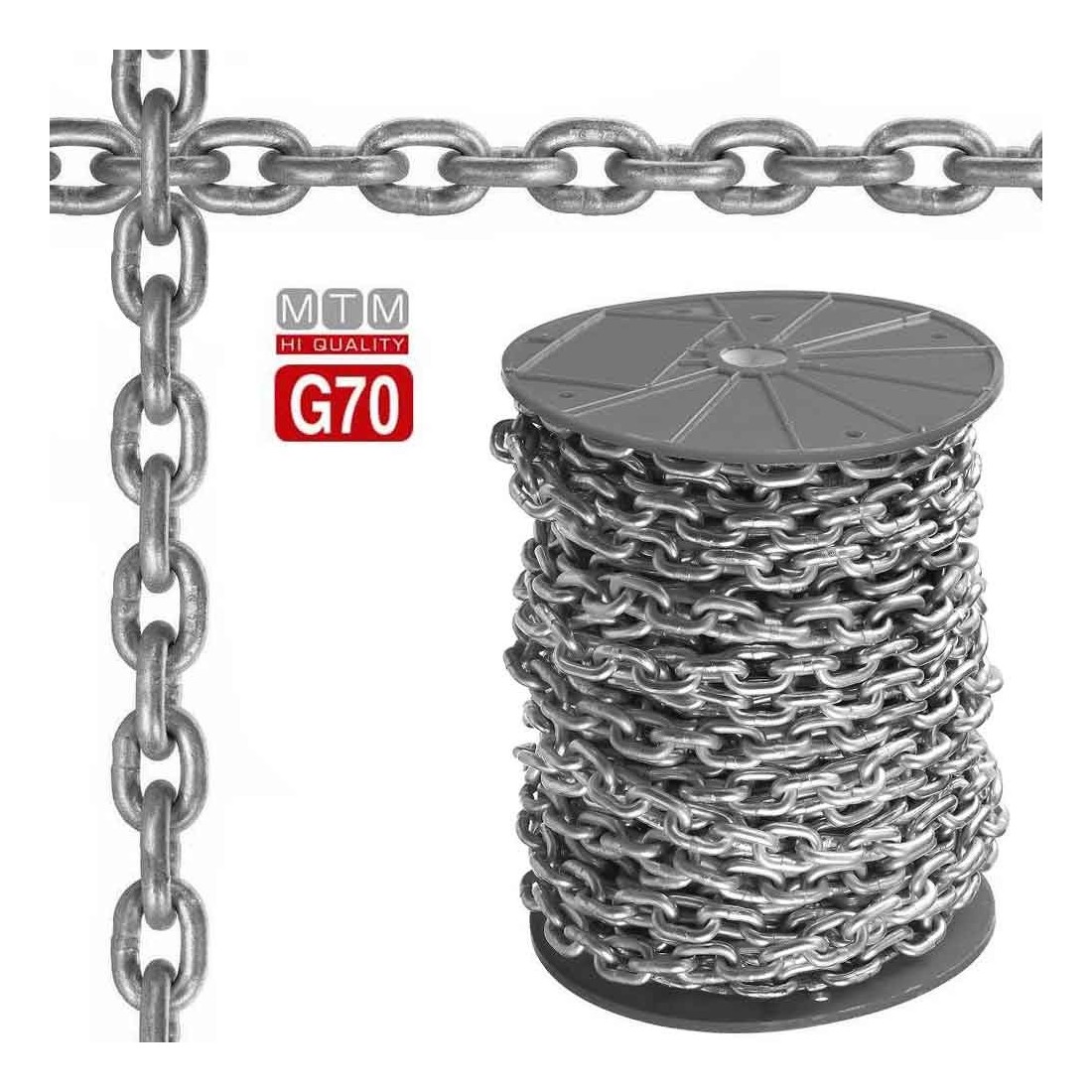 Catena calibrata Salpa Ancore in acciaio zincato G70 8mm 50m