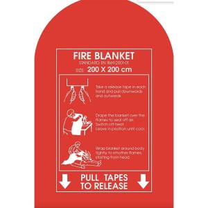 Fireproof blanket 120x120cm with rigid container for boating