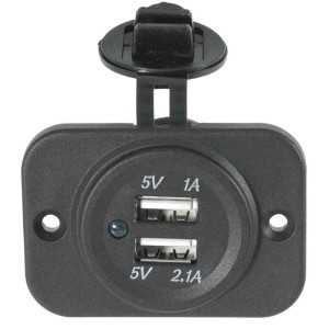Double USB Socket panel with cover Black colour N50523027250