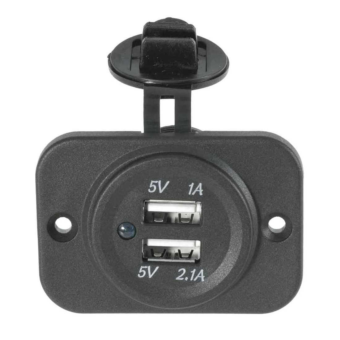 Double USB Socket panel with cover Black colour N50523027250