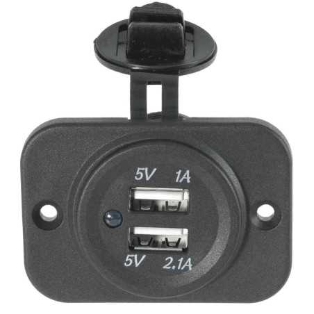 Presa con 2 connessioni USB e cappuccio Colore nero N50523027250