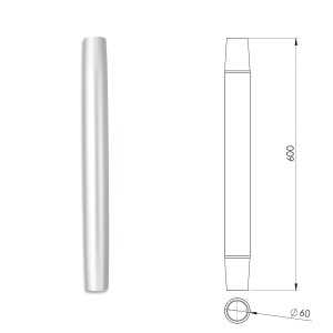 Tubo alluminio conificato per gamba tavolo 60/600mm