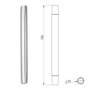 Tubo alluminio conificato per gamba tavolo 60/700mm