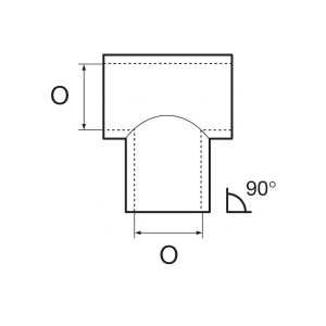 Tee inclinato a 90 in acciaio ino 316 leggero con foro per rivetto. Per tubo D.22 mm.