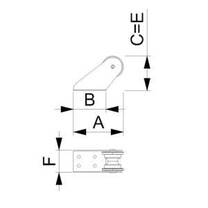 Stainless Steel bow roller 162/101mm with sheave 50mm