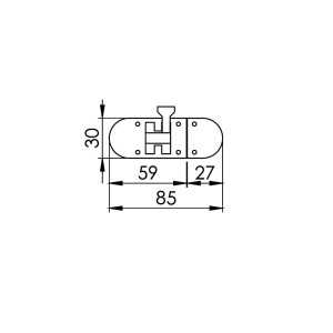 Chrome-plated brass deadbolt lock 85x30mm