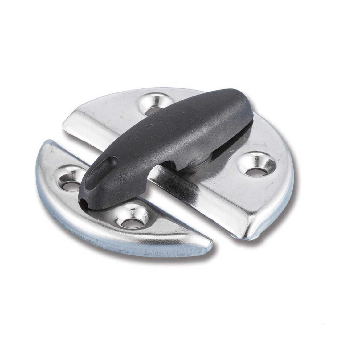 Fermaporta in acciaio inox con arresto in nylon nero Ø60mm N60341500583
