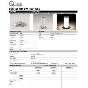 Quick Lampada LED Retrattile Secret Light 6W 10-30V Inox Banco Naturale
