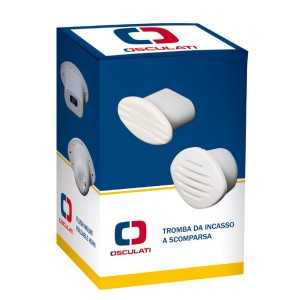 Tromba 12V 100dB da incasso a scomparsa 85x50x80mm bianco