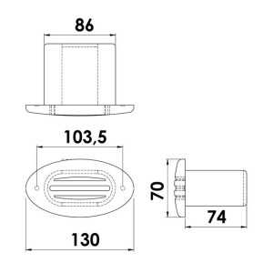 White ABS 12V 5A 100dB Electric Flush-Mounted Horn