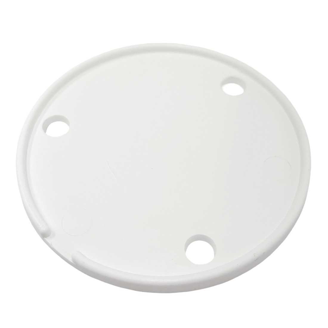 White polyethylene underplate for moulded pulpit sockets, pressed light steel version. D.57.4 mm