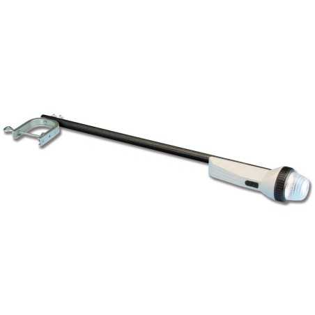 Fanale bianco 360° su asta nera 66cm con morsetto