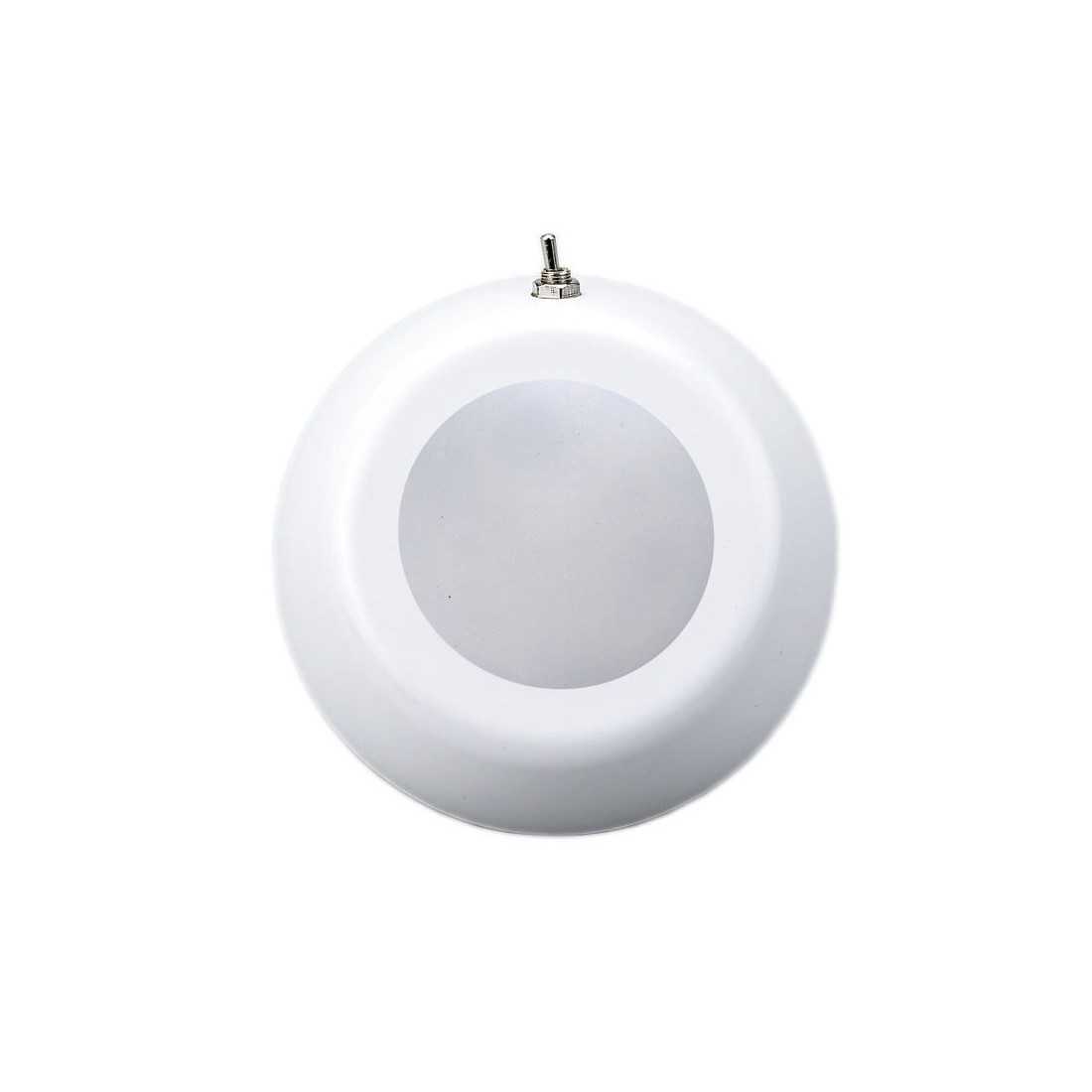 White LED Ceiling Light 12V 2.2W 204lm 3200K 90mm IP67 with Switch