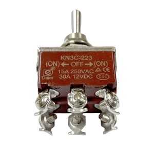 15A ON-OFF-ON 6-Pole Toggle Switch with Self-Return
