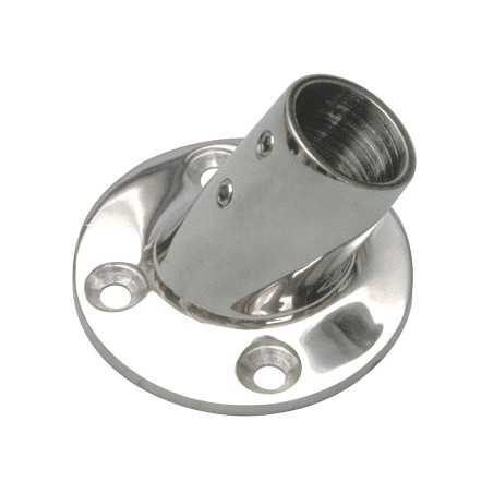 Stainless steel AISI 316 round base at 60 with allen screw. For tube D.25 mm.
