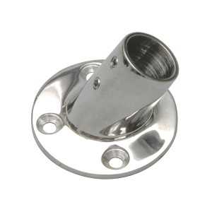 Stainless steel AISI 316 round base at 60 with allen screw. For tube D.22 mm.