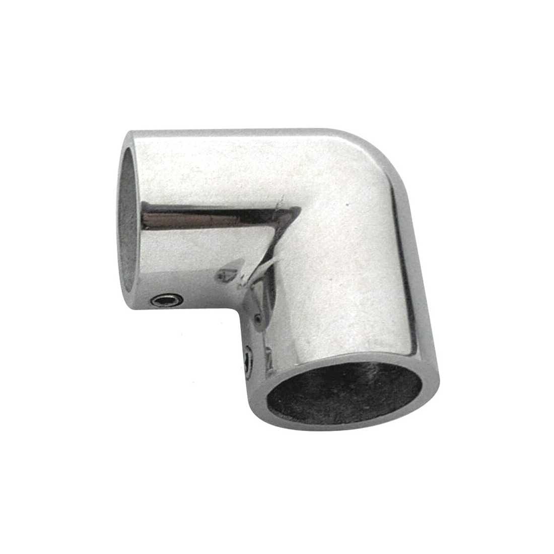 Angolo a 90 in acciaio ino 316 microfuso comprensivo di brugola. Per tubo di Diametro esterno 25mm.