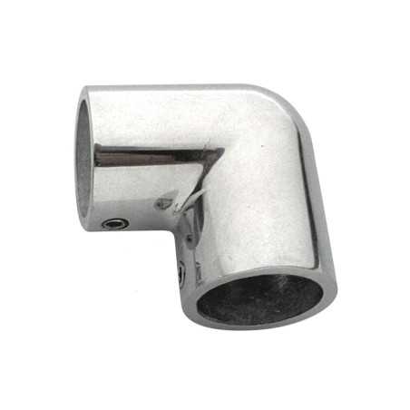 Angolo a 90 in acciaio ino 316 microfuso comprensivo di brugola. Per tubo di Diametro esterno 25mm.