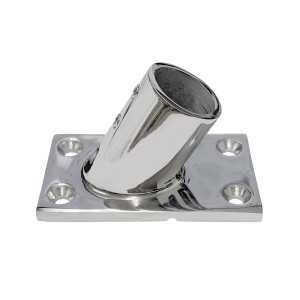 Base rettangolare a 60° Inox AISI 316 22mm