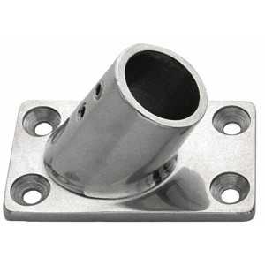 Base rettangolare a 60° Inox AISI 316 22mm