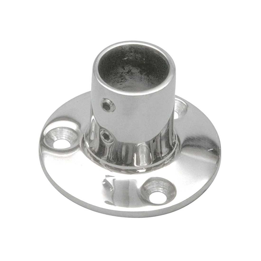 Stainless steel AISI 316 round base at 90 with allen screw. For tube D.25 mm.