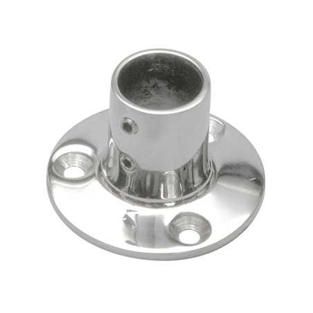 Stainless steel AISI 316 round base at 90 with allen screw. For tube D.25 mm.