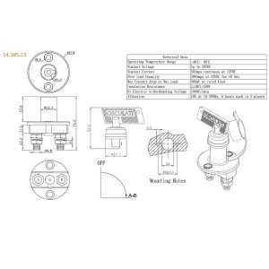 Replacement key for 100A battery isolator switch 1438515
