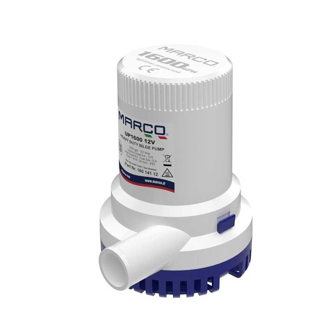 Marco UP1600 Elettropompa ad immersione 12V 8A Portata 100l/min
