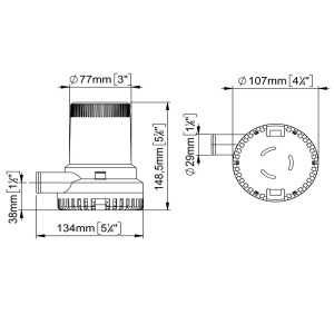 Marco UP1600 Elettropompa ad immersione 12V 8A Portata 100l/min